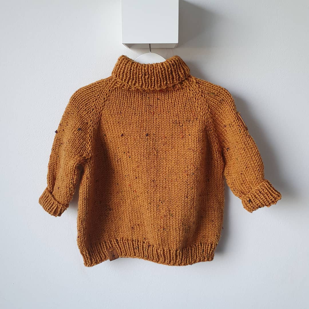 Prjónauppskrift - Kári oversized barnapeysa með rúllukraga