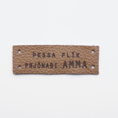 Leðurmerki 1,25x5 cm nude