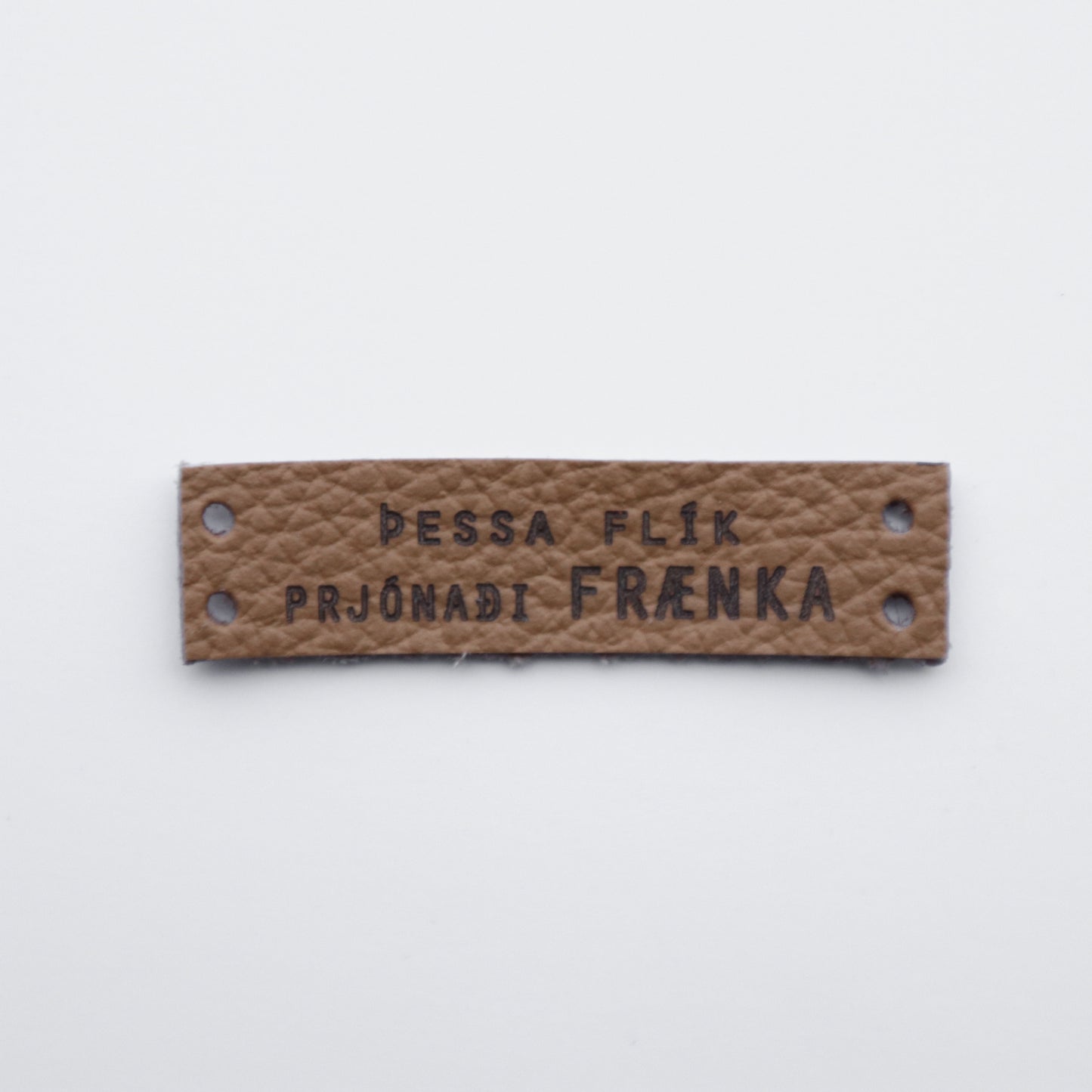 Leðurmerki 1,25x5 cm nude